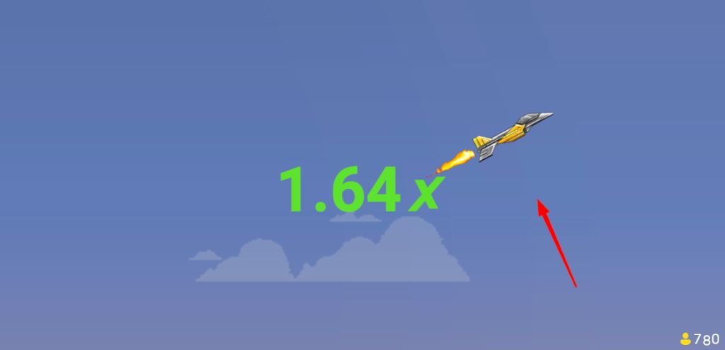 Plane in a daytime sky at a 1.64x multiplier